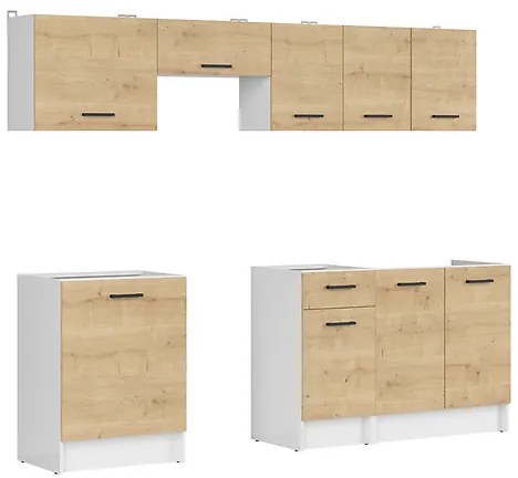 Σετ κουζίνας Boston 421, 240x45cm, 70 kg, Πλαστικοποιημένη μοριοσανίδα | Epipla1.gr