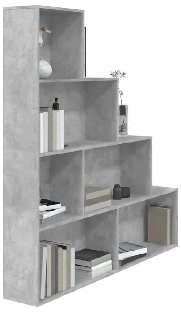 vidaXL Βιβλιοθήκη/Διαχωριστικό Γκρι Σκυροδ. 155x24x160 εκ. Επεξ. Ξύλο