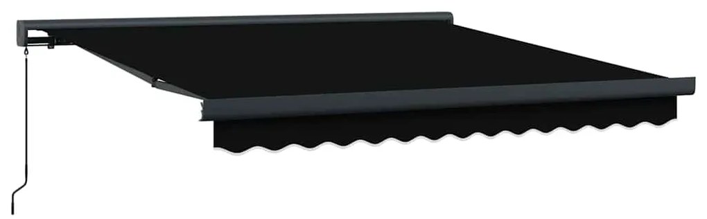 vidaXL Χειροκίνητη ανακλινόμενη τέντα Μαύρη 350 x 250 εκ.