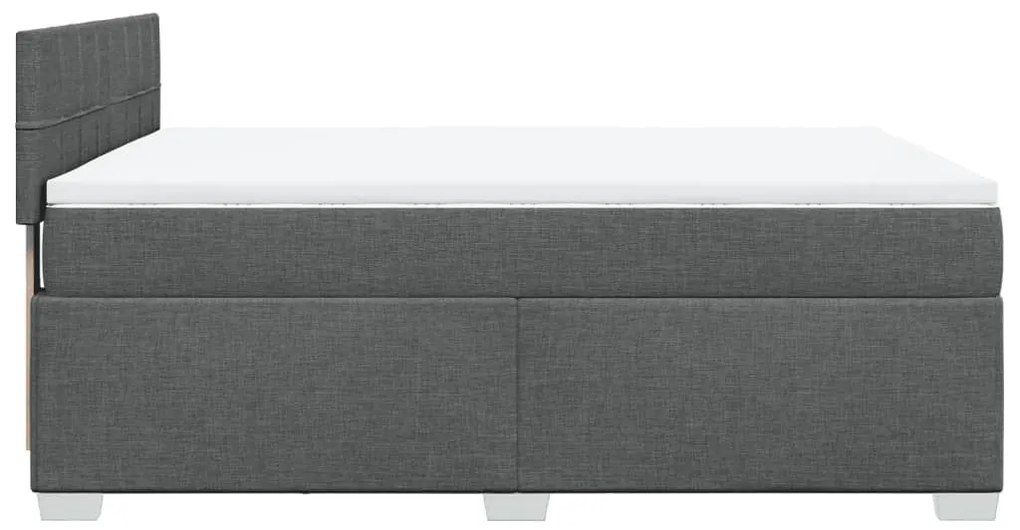 Κρεβάτι Boxspring με Στρώμα Σκούρο Γκρι 160x200 εκ Υφασμάτινο - Γκρι