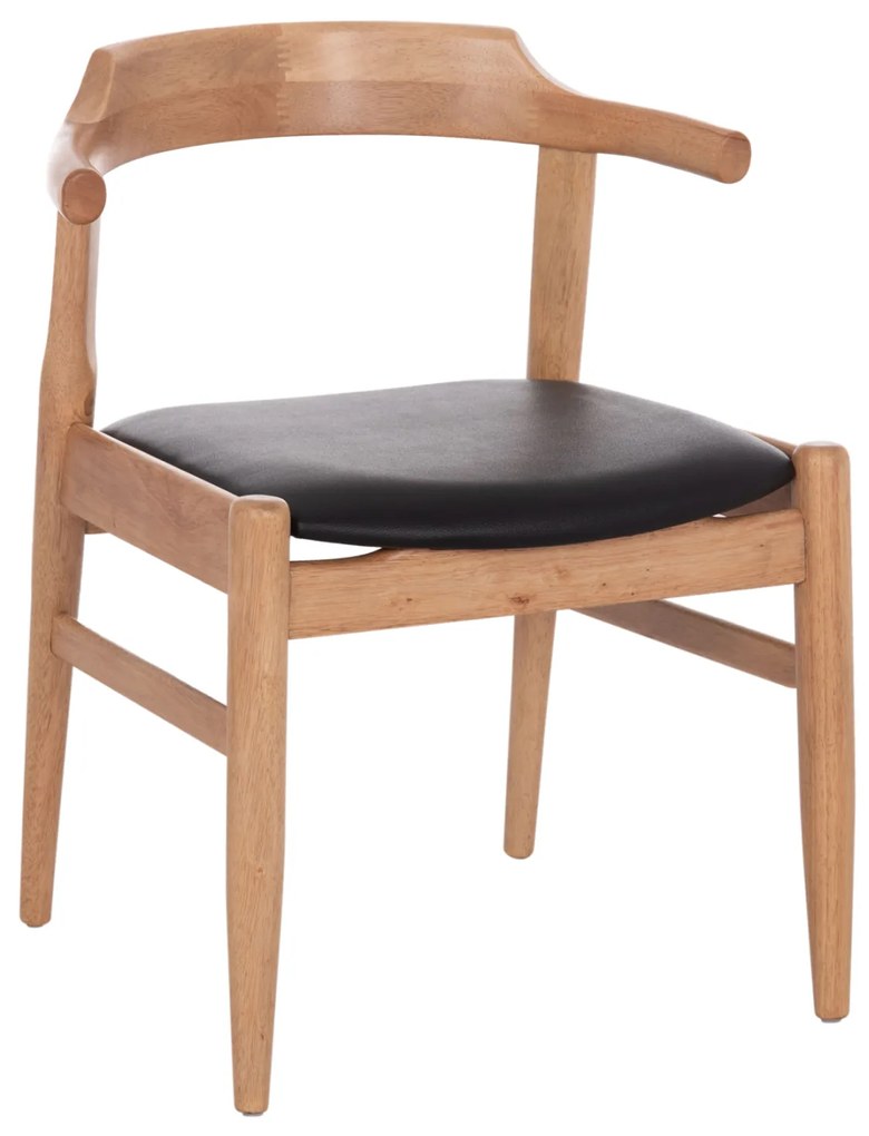 ΠΟΛΥΘΡΟΝΑ CERSEI HM9946.01 RUBBERWOOD ΣΕ LIGHT OAK &amp; PU ΣΕ ΜΑΥΡΟ 57x53x72Υεκ