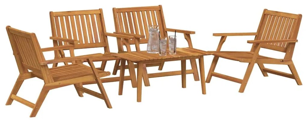 vidaXL Σετ Εξωτερικής Τραπέζης 5 pcs Καφέ Μασίφ ξύλο ακακίας
