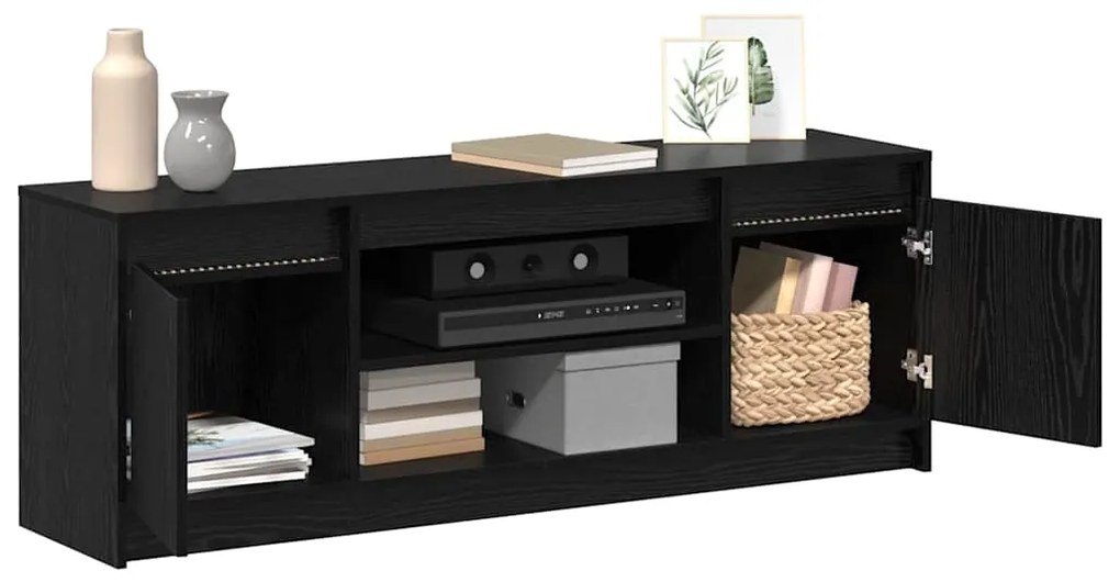 vidaXL Ντουλάπι TV Μαύρο 139.5 x 34 x 50 εκ Επεξεργασμένο ξύλο