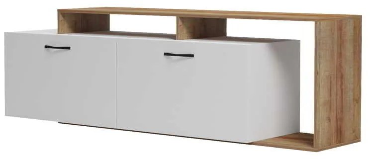 Έπιπλο τηλεόρασης Tobler pakoworld σε oak- λευκή απόχρωση 170x40x53εκ