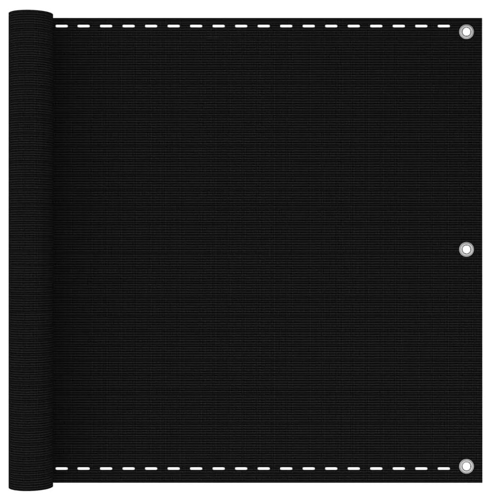 vidaXL Διαχωριστικό Βεράντας Μαύρο 90 x 300 εκ. από HDPE