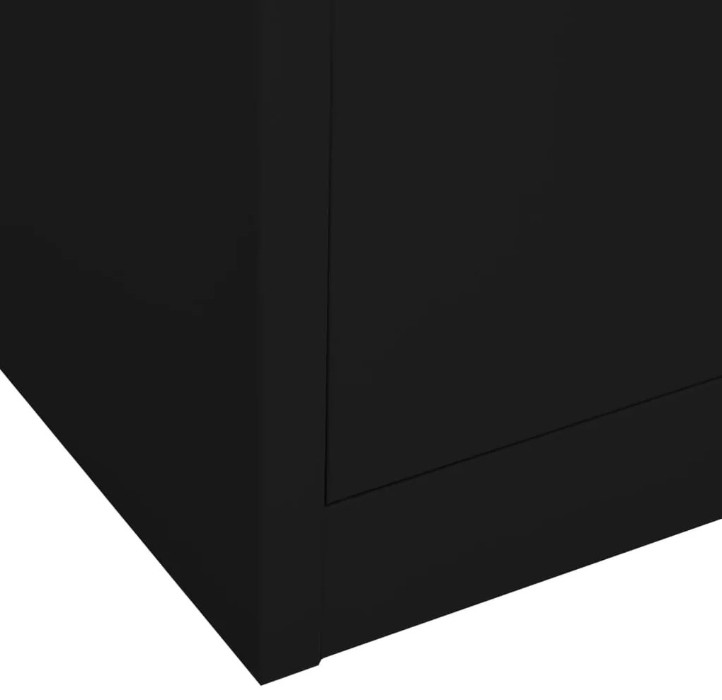 vidaXL Ντουλάπα Γραφείου Μαύρη 90 x 40 x 180 εκ. Ατσάλινη