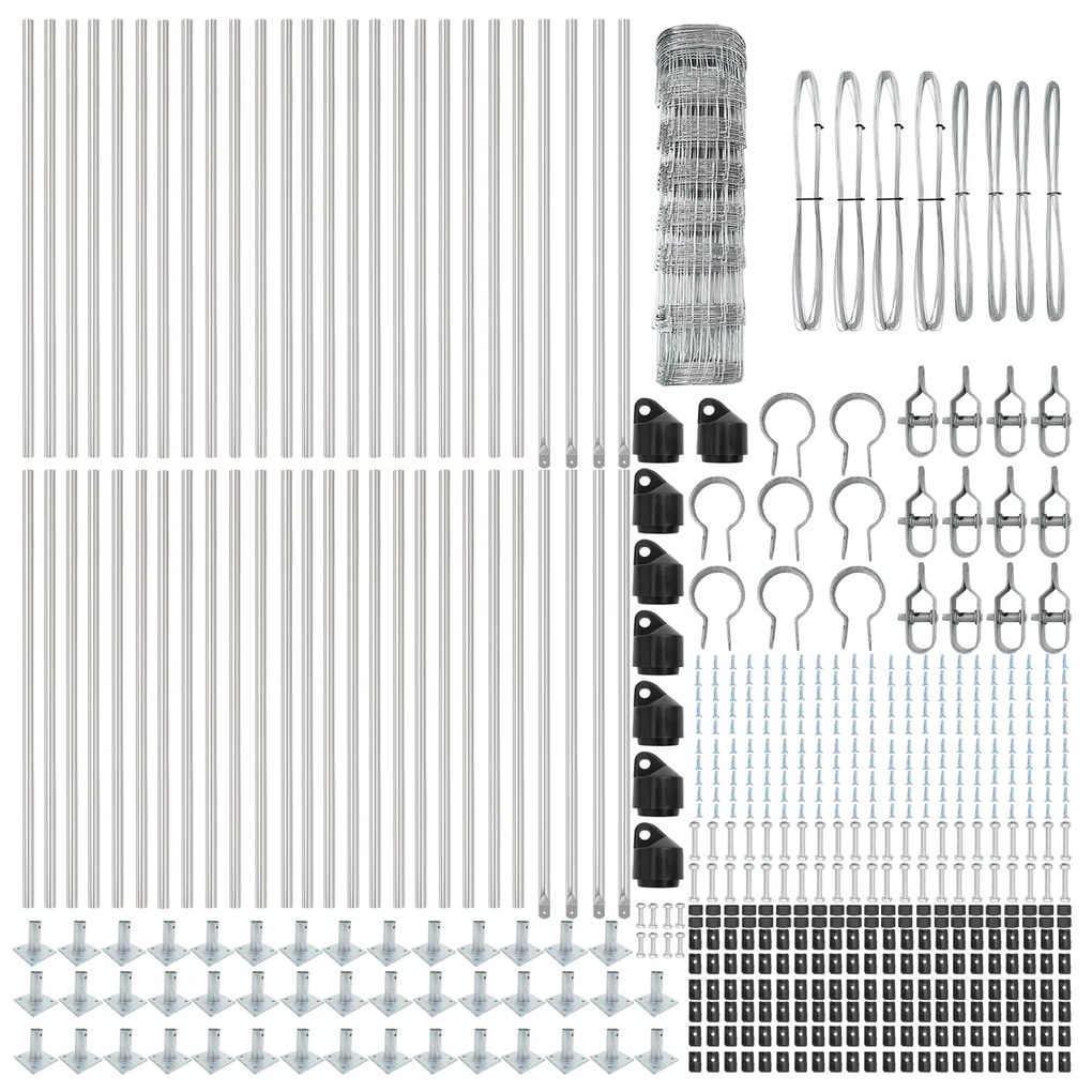 vidaXL Field Fence 0.8x100 μ Γαλβανισμένος χάλυβας