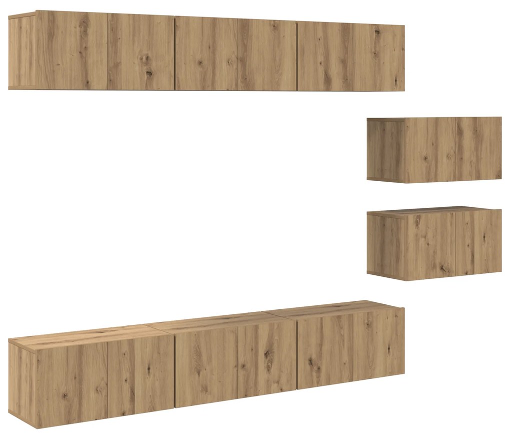 vidaXL Σετ επίπλου τηλεόρασης 8 pcs artisan δρυς 60 x 30 x 35 εκ