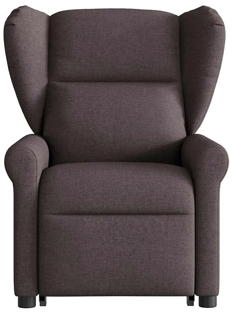 vidaXL Πολυθρόνα Μασάζ Ηλεκ. Ανακλινόμενη Ανύψωση Σκ. Καφέ Υφασμάτινη