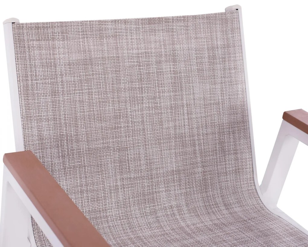 ΣΚΑΜΠΟ ΜΠΑΡ ΑΛΟΥΜΙΝΙΟΥ ΛΕΥΚΟ ΜΕ POLYWOOD 52 x 58 x 108 εκ. 52x58x108 εκ.