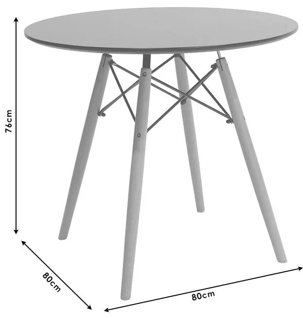 Σετ τραπεζαρίας Julita 5τμχ σε απόχρωση μαύρο-φυσικό Φ80x73εκ. 80x80x73 εκ.