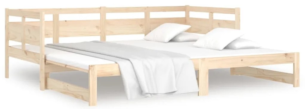 vidaXL Καναπές Κρεβάτι Συρόμενος 2x(80x200) εκ. από Μασίφ Ξύλο Πεύκου