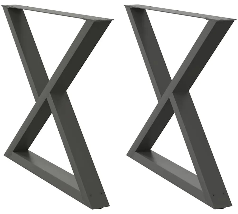 vidaXL Πόδια Τραπεζαρίας 2 τεμ. Ανθρακί 90x(72-73,3) εκ. Ατσάλι