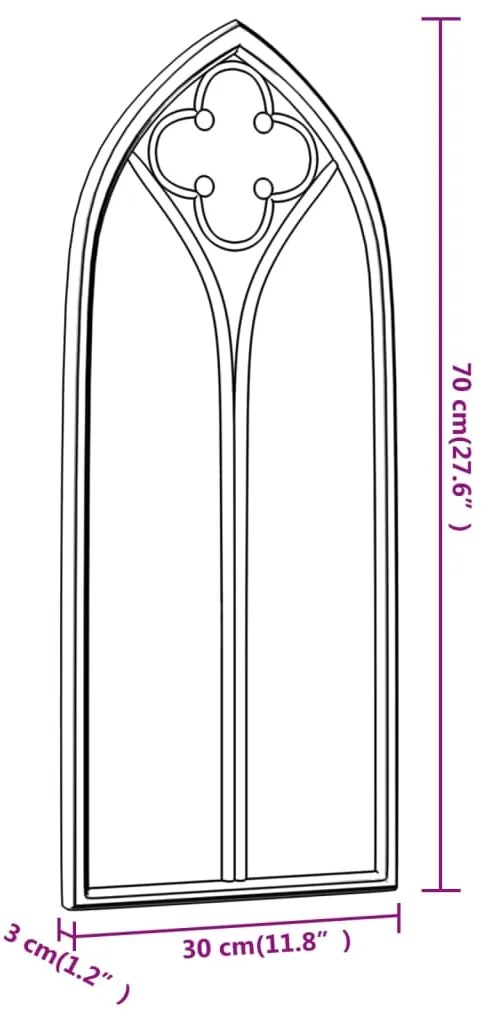 vidaXL Καθρέφτης για Εσ. Χώρους Λευκό της Άμμου 70 x 30 εκ. από Σίδερο