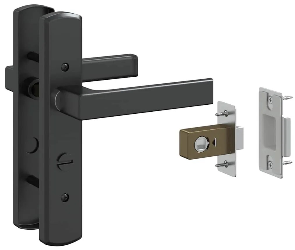 vidaXL Γυάλινη πόρτα Μαύρο 76 x 3.5 x 201.5 εκ Αλουμίνιο