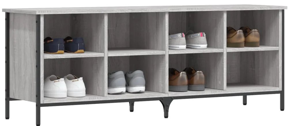 vidaXL Παπουτσοθήκη Γκρι Sonoma 131 x 35 x 50 εκ. από Επεξεργ. Ξύλο