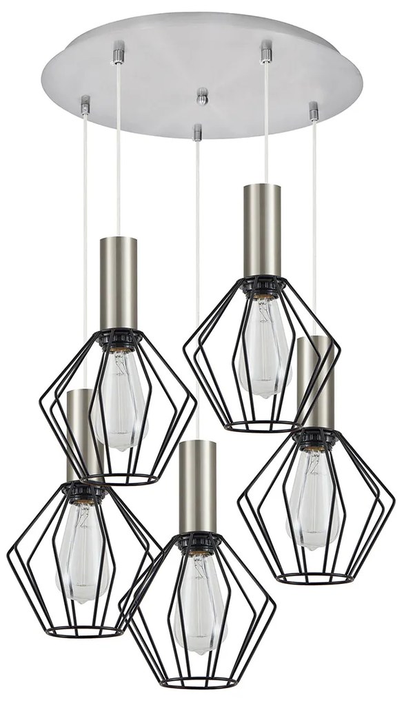 Φωτιστικό Οροφής Πολύφωτο Homelighting 77-8440 Nickel