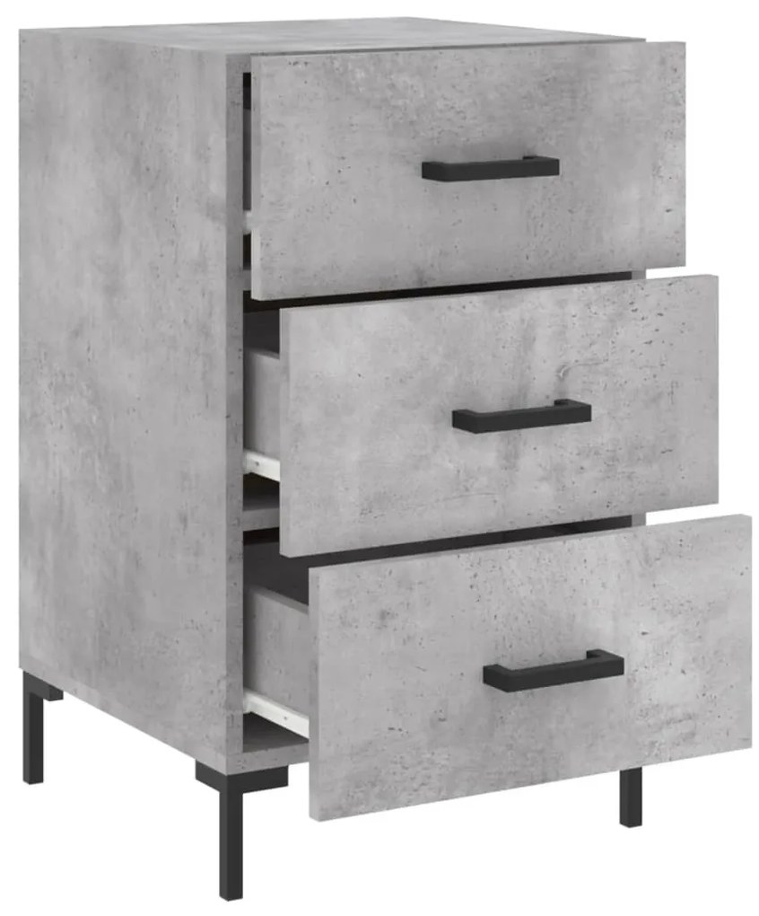 vidaXL Κομοδίνο Γκρι Σκυροδέματος 40x40x66 εκ. από Επεξεργασμένο Ξύλο
