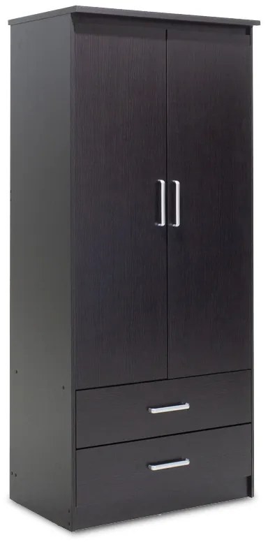 Ντουλάπα ρούχων δίφυλλη OLYMPUS pakoworld χρώμα wenge 81x57x183εκ