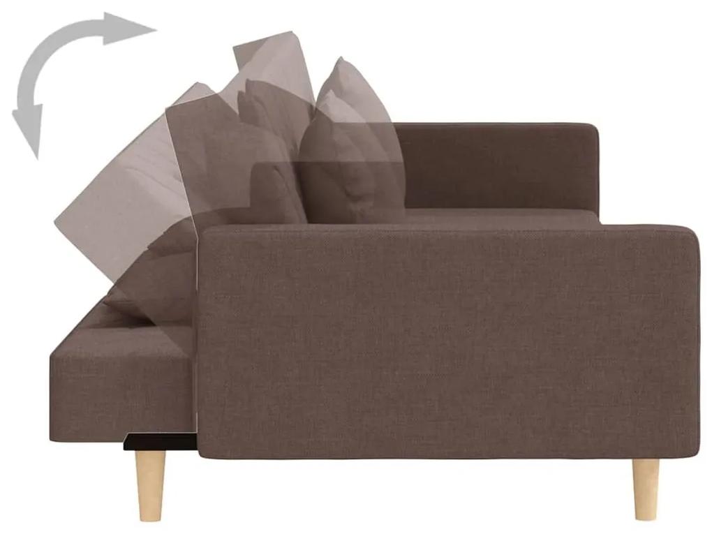 Καναπές Κρεβάτι Διθέσιος Taupe Υφασμάτινος με Δύο Μαξιλάρια - Μπεζ-Γκρι