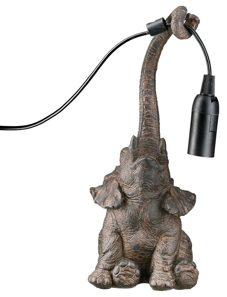Επιτραπέζιο Φωτιστικό Elephant Συνθετική Ρητίνη Καφέ 12X13X28Cm 12X13X28Cm