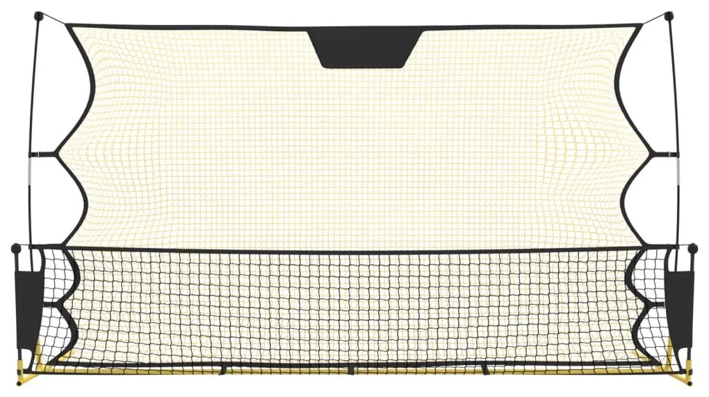 vidaXL Δίχτυ Ποδοσφαίρου Μαύρο &amp; Κίτρινο 183x85x120 εκ. από Πολυεστέρα