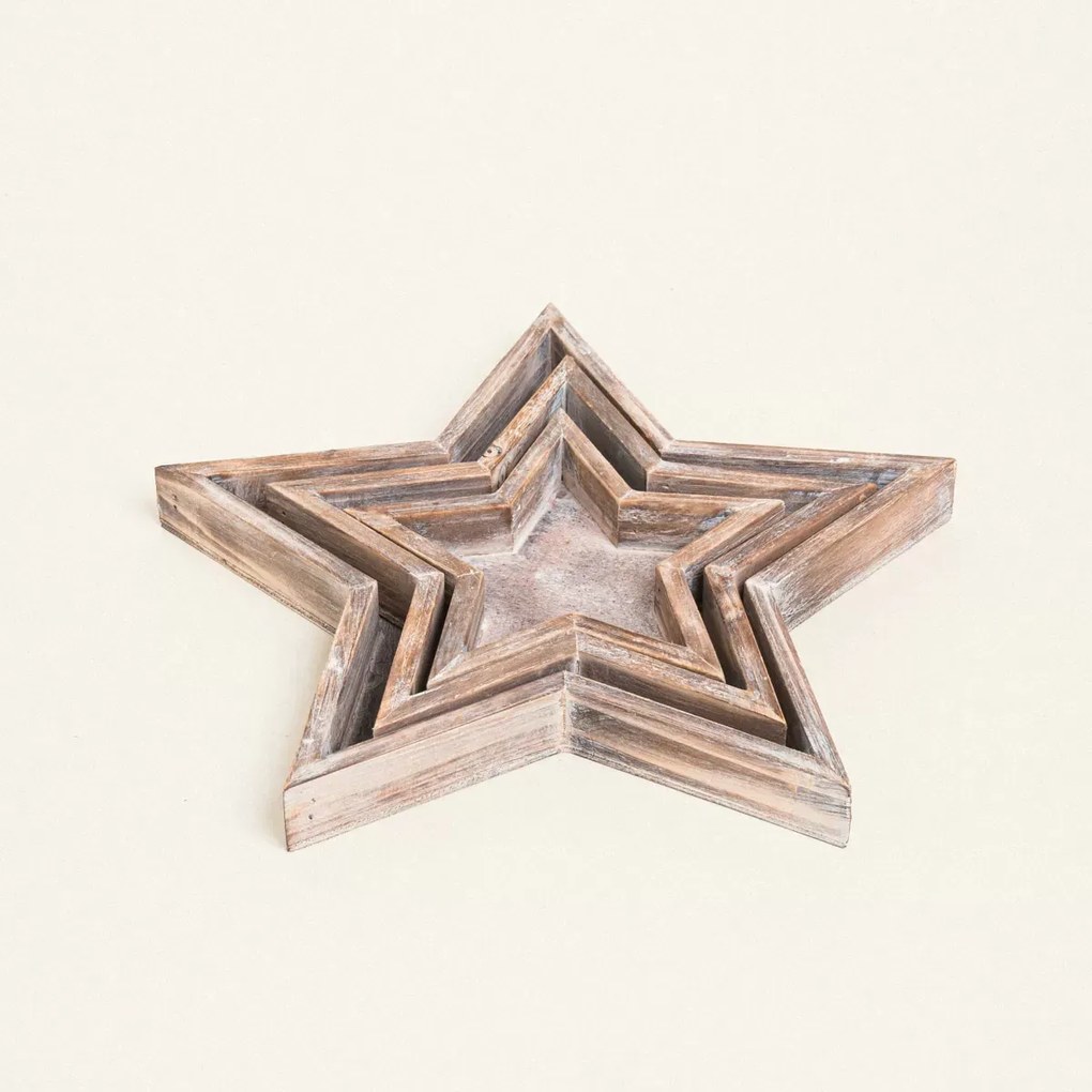 Beauty Home ΞΥΛΙΝΟ ΑΣΤΕΡΙ 14 x 15 x 3 CM