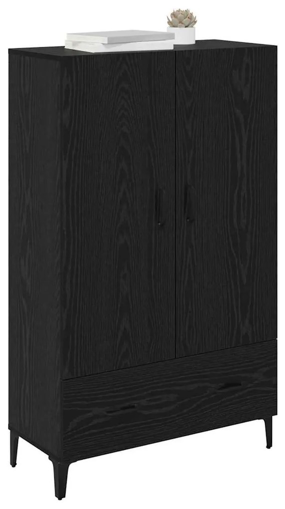 vidaXL Highboard με συρτάρι Μαύρη Οξυά 70 x 31 x 115 εκ
