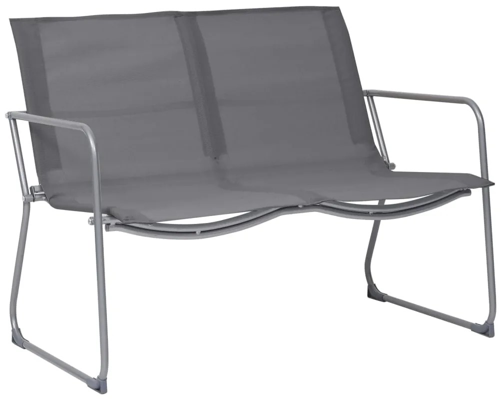 vidaXL Σαλόνι Κήπου Σετ 4 Τεμαχίων Γκρι από Ύφασμα &amp; Ατσάλι