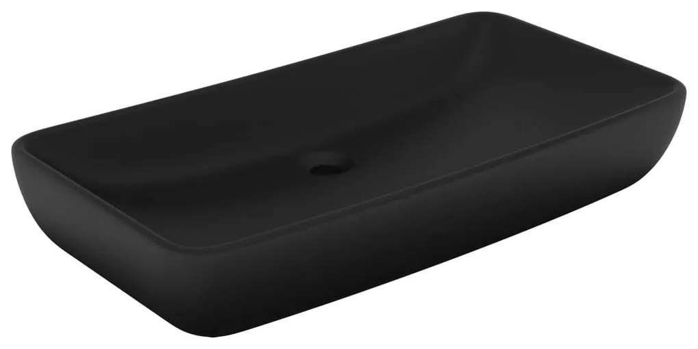 vidaXL Νιπτήρας Πολυτελής Ορθογώνιος Μαύρο Ματ 71x38 εκ. Κεραμικός