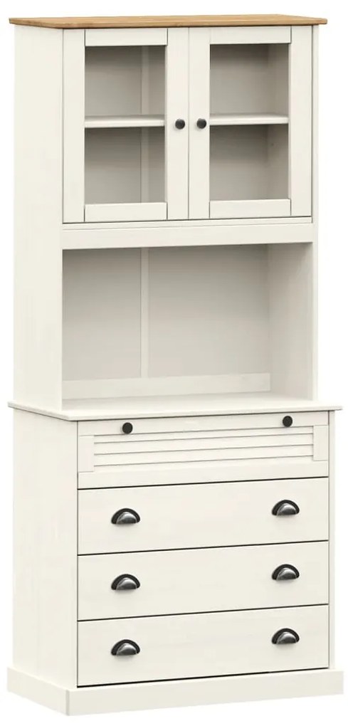 vidaXL Βιτρίνα VIGO Λευκή 80 x 40 x 176 εκ. από Μασίφ Ξύλο Πεύκου
