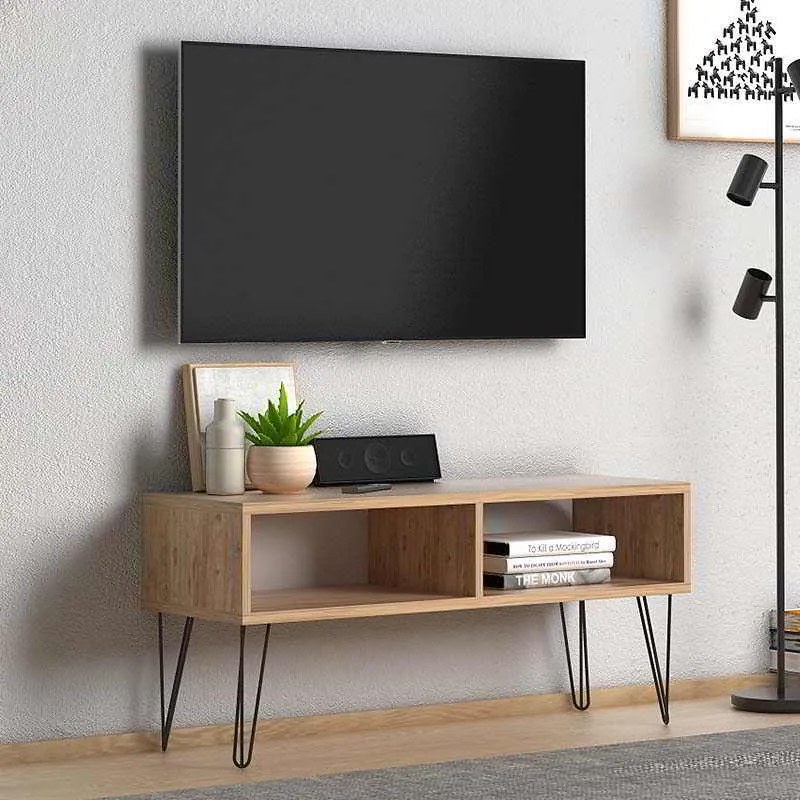 Έπιπλο τηλεόρασης Fiona Megapap από μελαμίνη χρώμα oak 90x30x40εκ.