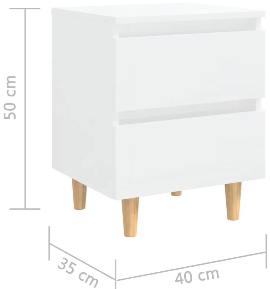 ΚΟΜΟΔΙΝΑ 2 ΤΕΜ. ΓΥΑΛ. ΛΕΥΚΟ 40X35X50ΕΚ. &amp; ΠΟΔΙΑ ΑΠΟ ΞΥΛΟ ΠΕΥΚΟΥ 805864