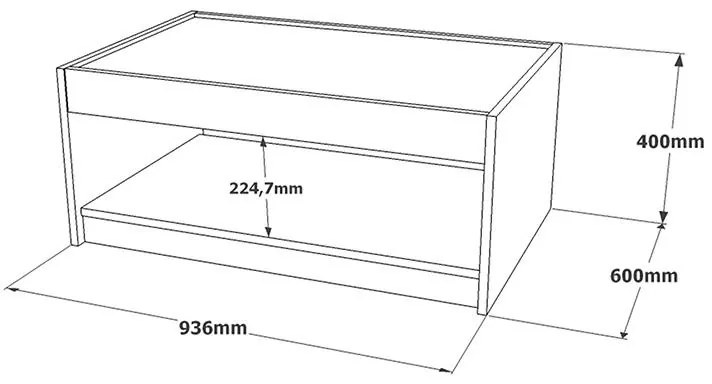 Τραπέζι σαλονιού Surprise ανθρακί antique-γκρι antique 93.5x60x40εκ 93.5x60x40 εκ.