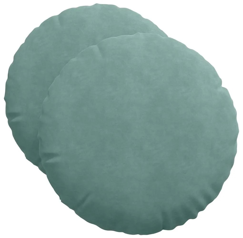 vidaXL Μαξιλάρια καθισμάτων 2 pcs Θαλασσί Ø 40 x 13 εκ. Βελούδο