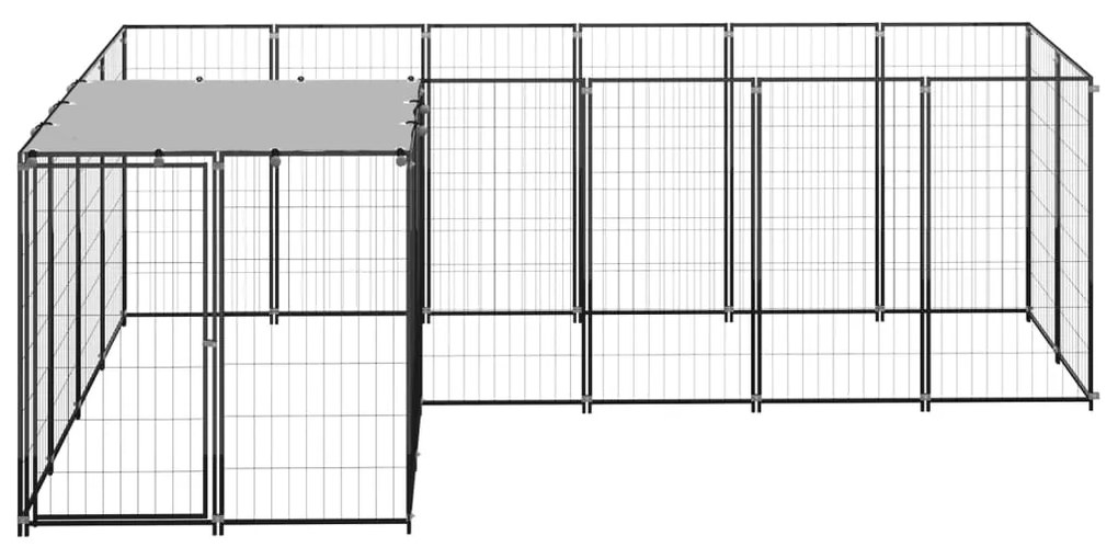 vidaXL Σπιτάκι Σκύλου Μαύρο 4,84 μ² Ατσάλινο