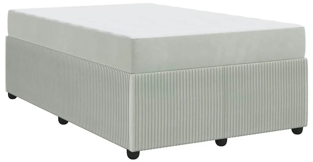 vidaXL Σκελετός Κρεβατιού με στρώμα Ανοιχτό γκρι 120 x 190 cm ύφασμα