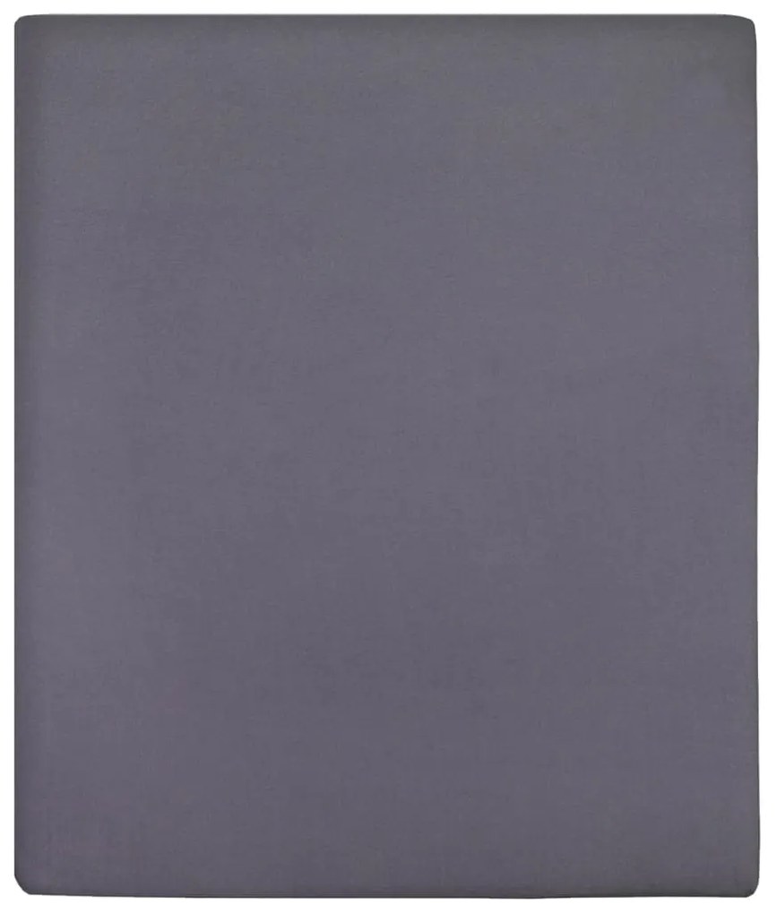 vidaXL Σεντόνια Με Λάστιχο 2 τεμ. Ανθρακί 160x200 εκ. Βαμβακερό Ζέρσεϊ