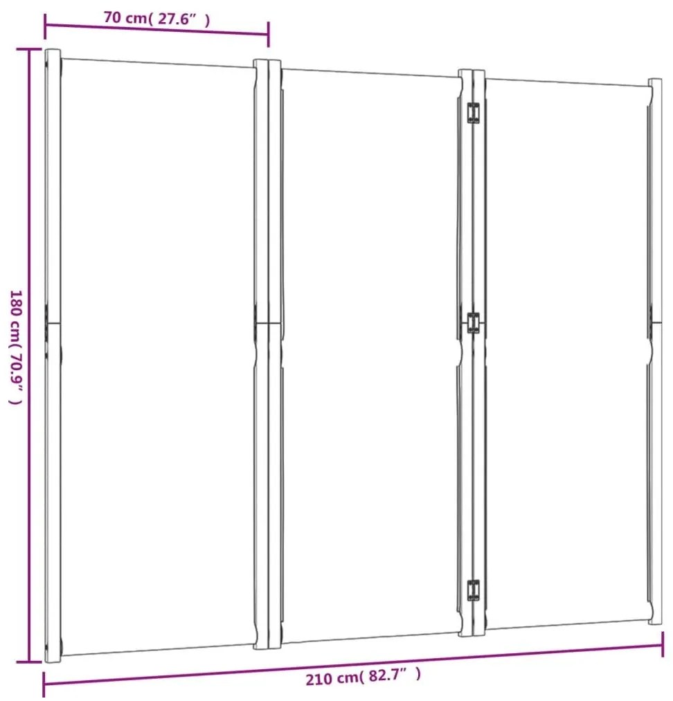 Διαχωριστικό Δωματίου με 3 Πάνελ Taupe 210 x 180 εκ. - Μπεζ-Γκρι