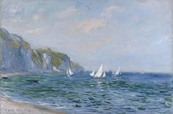 Αναπαραγωγή Cliffs and Sailboats at Pourville, Monet, Claude