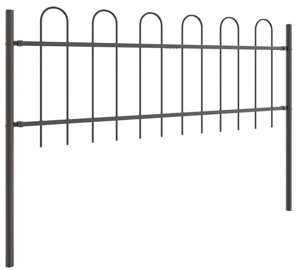 vidaXL Φράχτης Κήπου 4 pcs Γκρι 6,8 x 0,6 μ Ατσάλι με Πούδρα