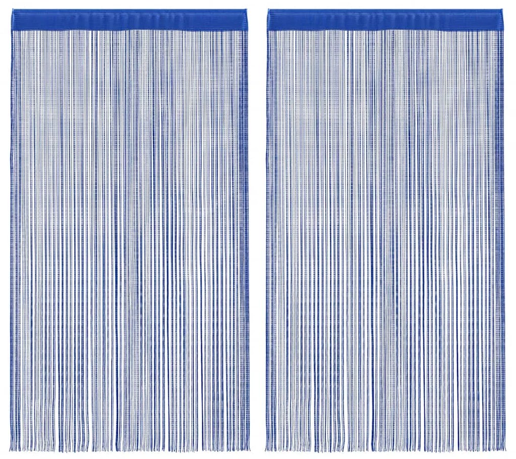 vidaXL Κουρτίνες με Κρόσσια 2 τεμ. Μπλε 140 x 250 εκ.