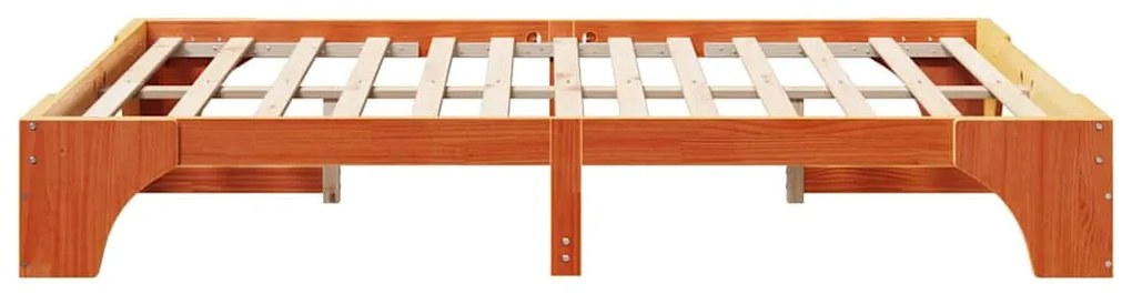 vidaXL Σκελετός Κρεβατιού Κερωτό καφέ 160 x 200 cm