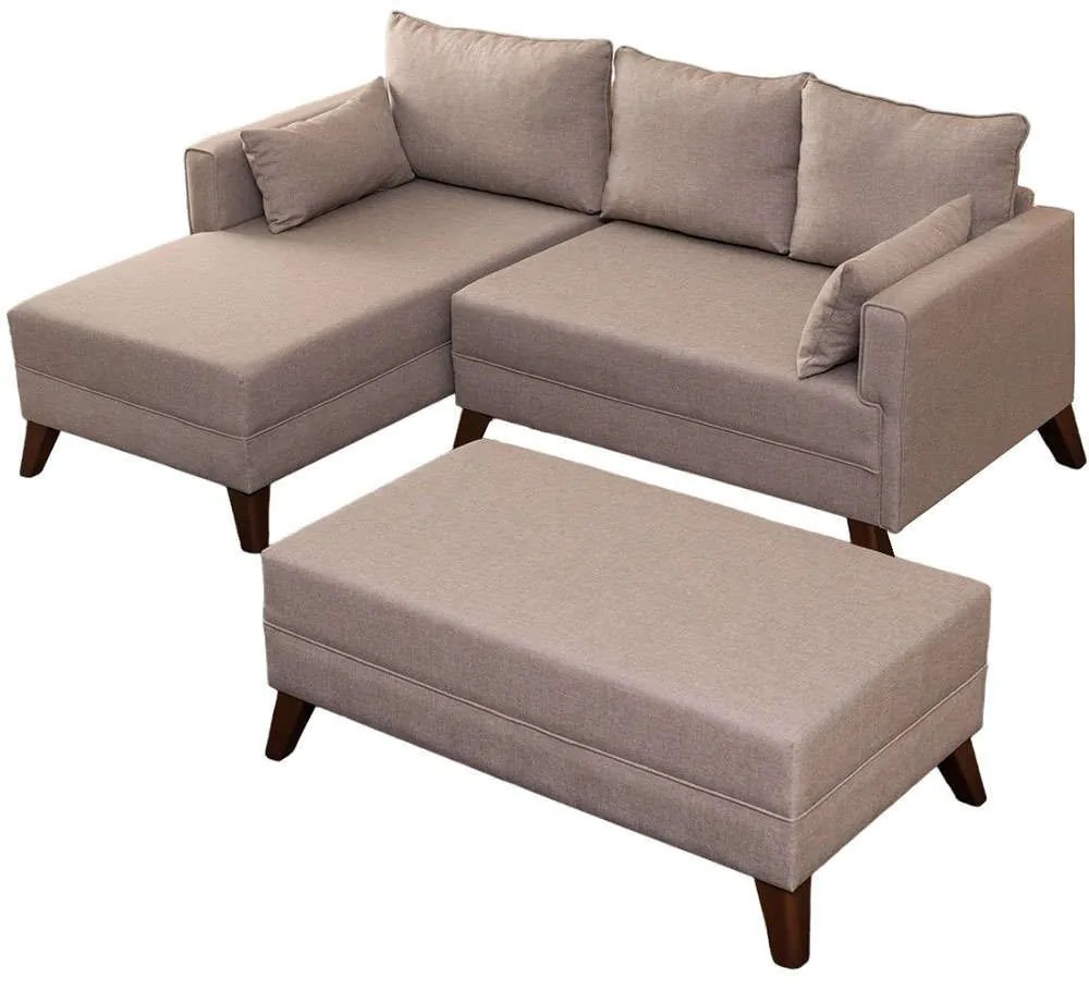 Καναπές - Κρεβάτι Γωνιακός (Αριστερή Γωνία) Bella 825BLC1510 205x140x85cm Cream