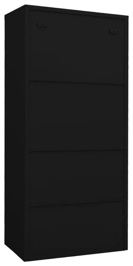 Ντουλάπα Μαύρη 80 x 50 x 180 εκ. Ατσάλινη - Μαύρο