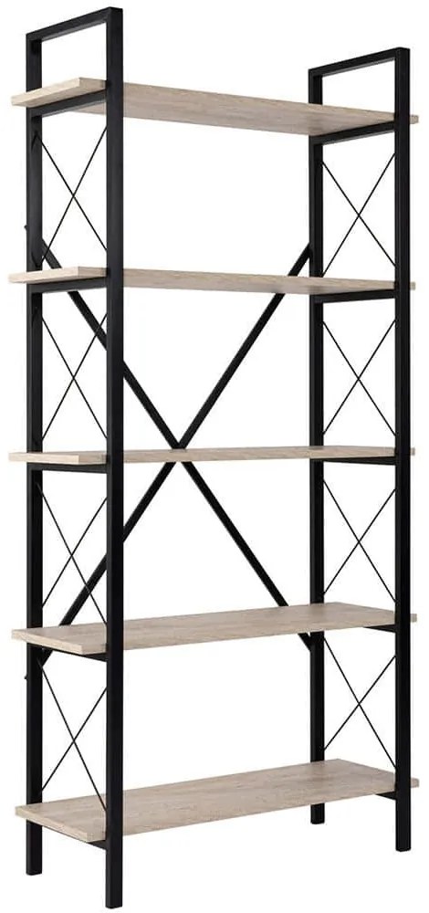Ραφιέρα Δαπέδου Elysian 241NRD1336 90x33,5x180cm Travertine Beige-Black