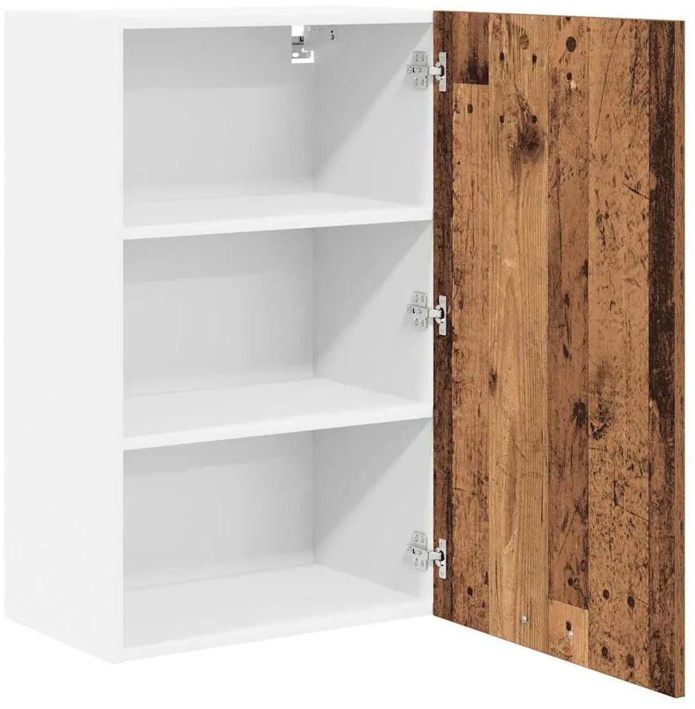 vidaXL Κρεμαστό ντουλάπι Παλαιό Ξύλο και Λευκό 50 x 31 x 80 εκ.