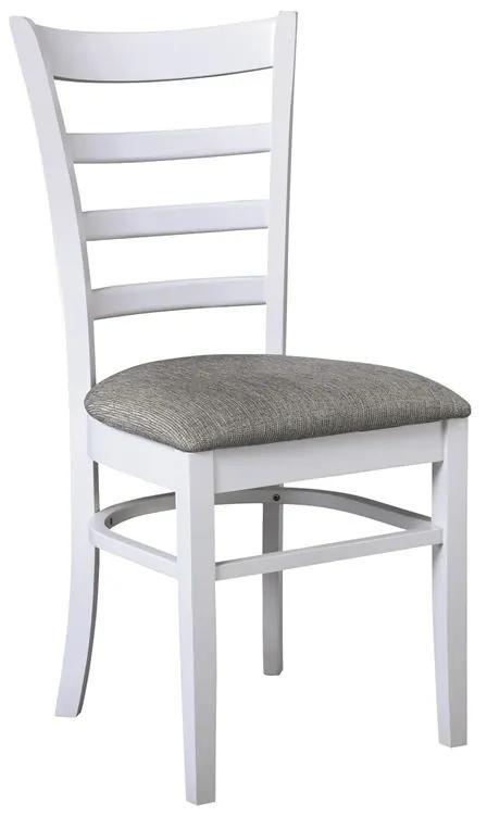 NATURALE Καρέκλα Άσπρο, Ύφασμα Γκρι -  42x50x91cm
