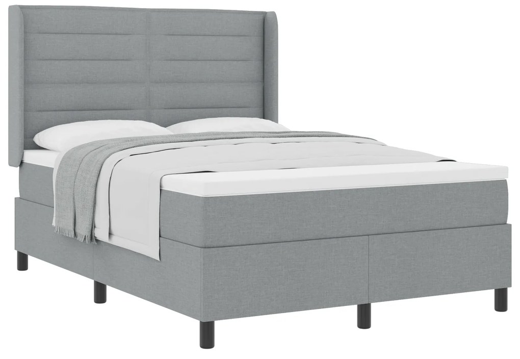 vidaXL Κρεβάτι με Στρώμα Γκρι 160x200 cm, Ύφασμα