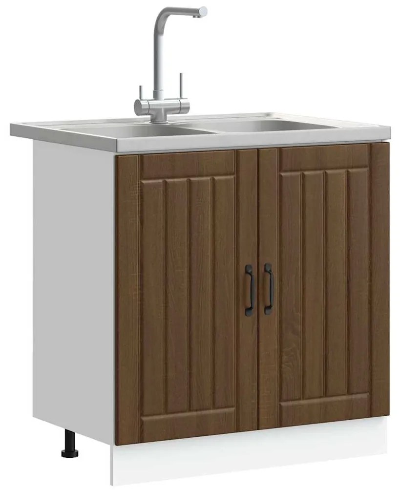 vidaXL Ντουλάπα Κουζίνας με αποθήκευση 2 pcs Καφέ 80 x 46 x 81.5 εκ
